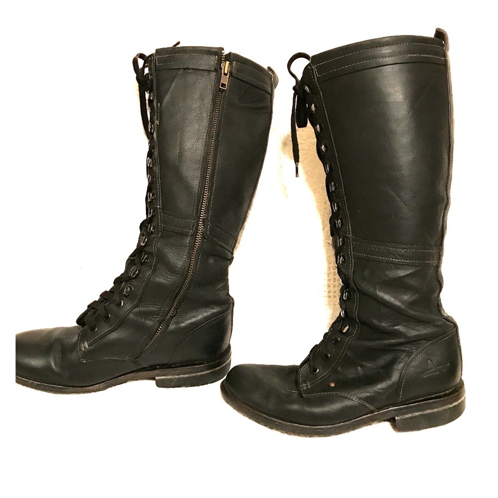Black lace up boots 6 1/2